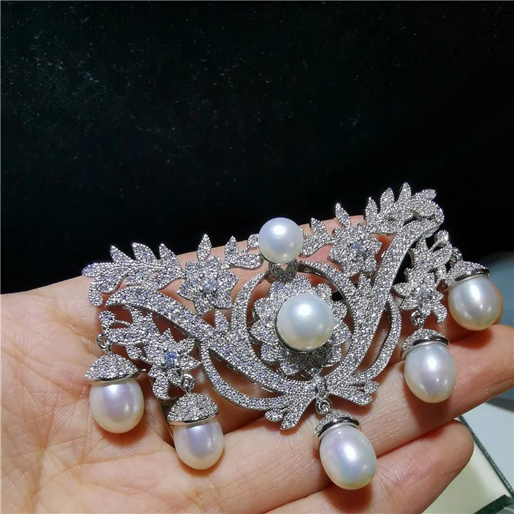 Роскошный винтажный дизайн жемчужная брошь для пальто цветочный настоящий