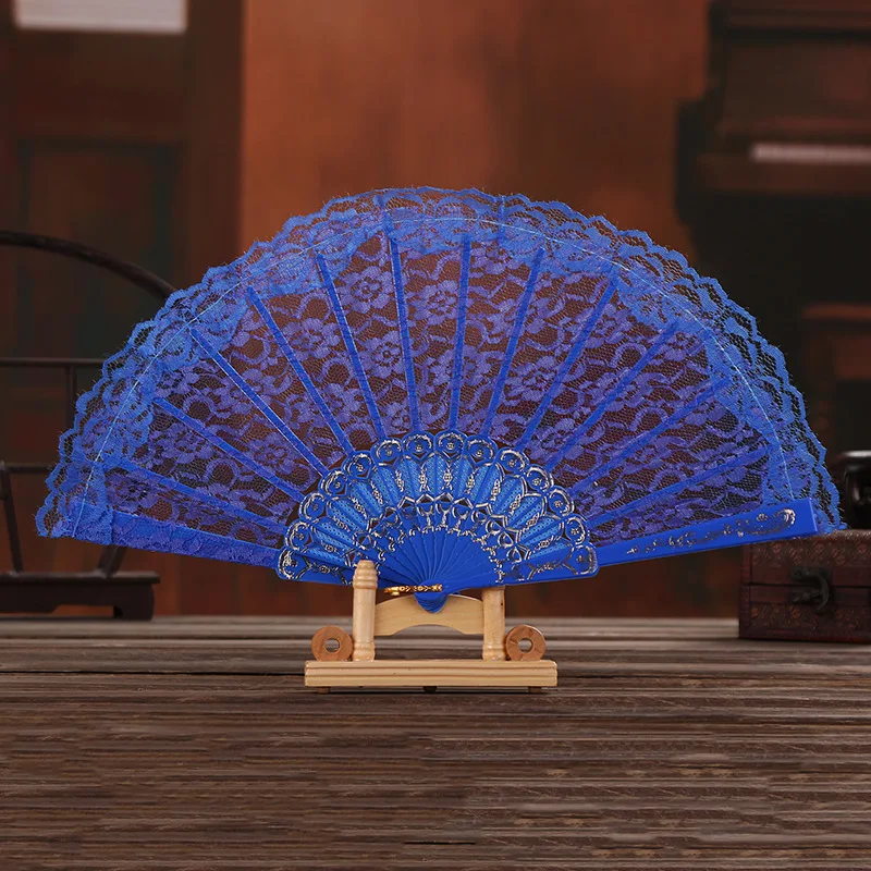 Винтажный складной кружевной веер китайские украшения ручная работа для