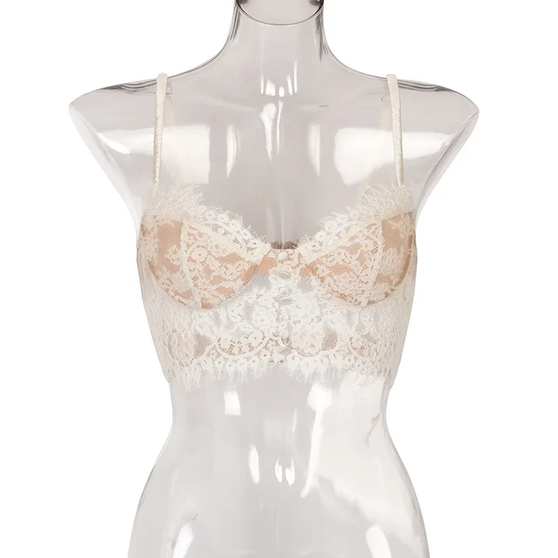 

Sexy Underwear Porno Woman Lace Bra for Women Bralette Bustier Women's Backless Single-breasted Slim-fitting Halter Vest Bras