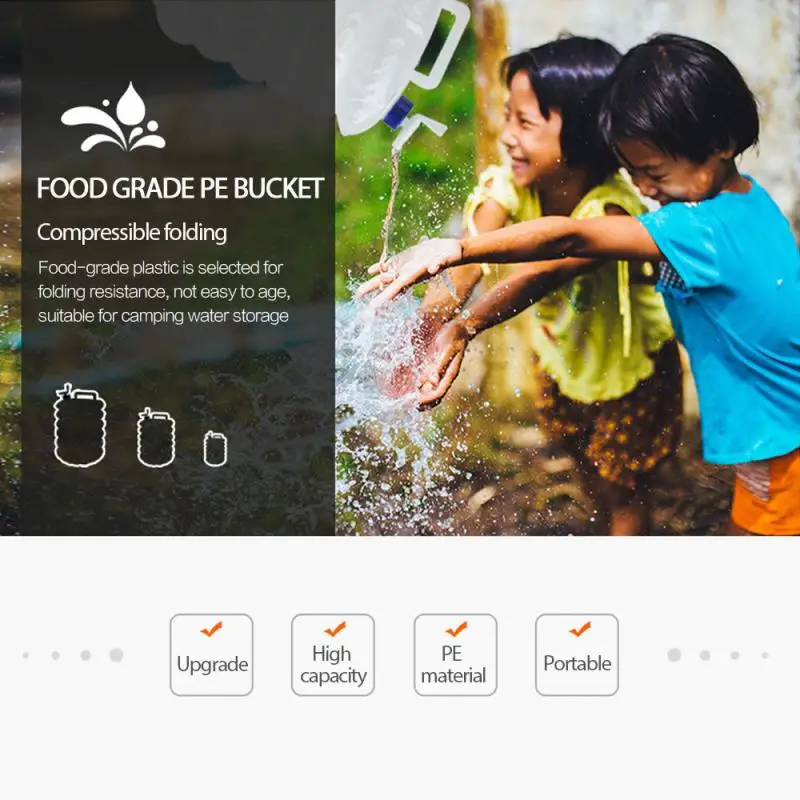 Телескопическое пластиковое складное ведро с краном 5 л/10 л/15 л|Мешки для воды| |