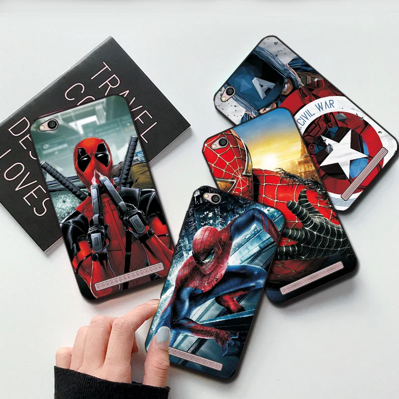 Чехол для Xiaomi Redmi 4A черный чехол из ТПУ 5A 6A 7A 8A Marvel Spiderman Capa Fundas 3S 4X 5 6 7 8 Coque |