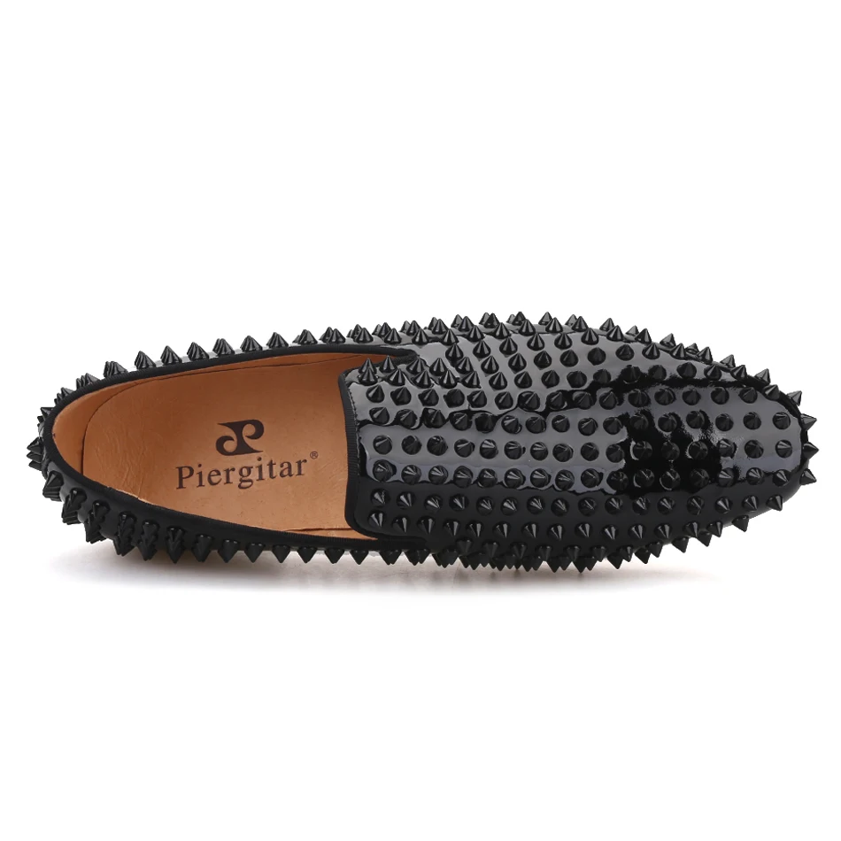 Piergitar 2020 новые мужские лоферы ручной работы с черными шипами модные вечерние и