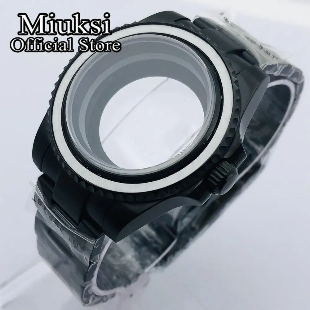 

Miuksi 40mm sapphire glass black PVD watch case fit NH35 NH36 ETA2824 2836 PT5000 Miyota 8205 8215 Mingzhu DG 2813 3804 movement