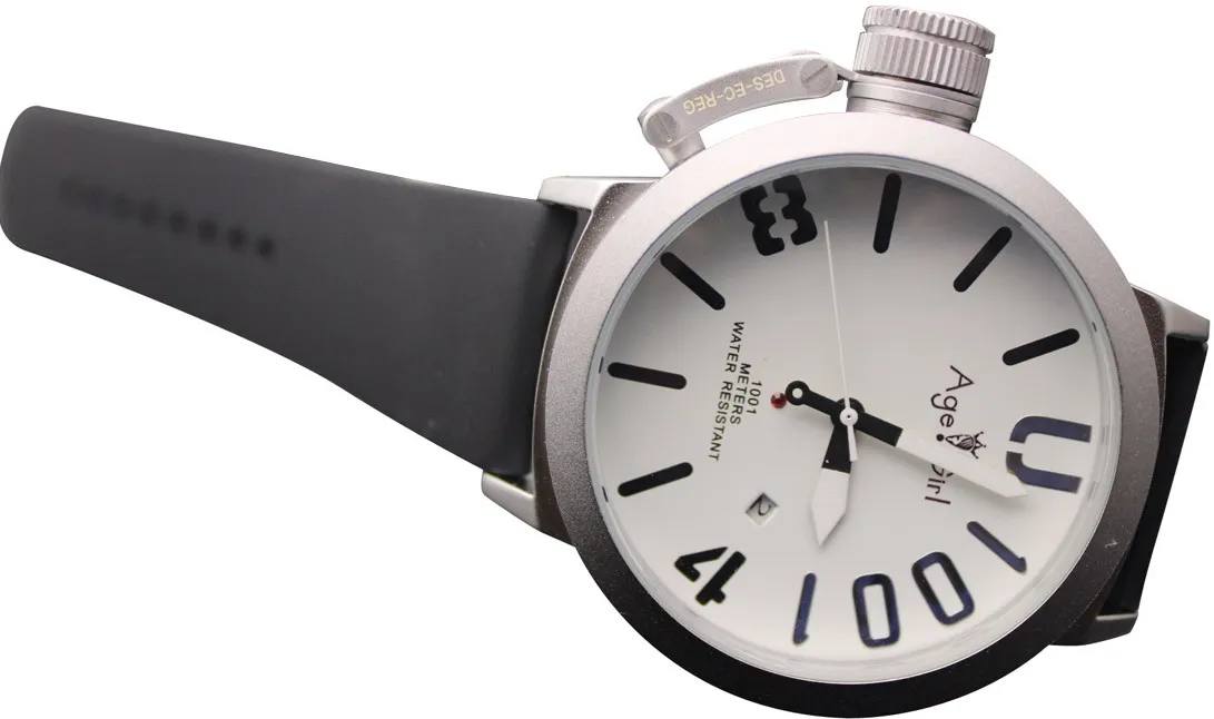 

Classic Men's Sports Boat Big Rubber Classic Round Automatic Mechanical Self Wind Left Hook Hand Watch 3 Tone For U Watches