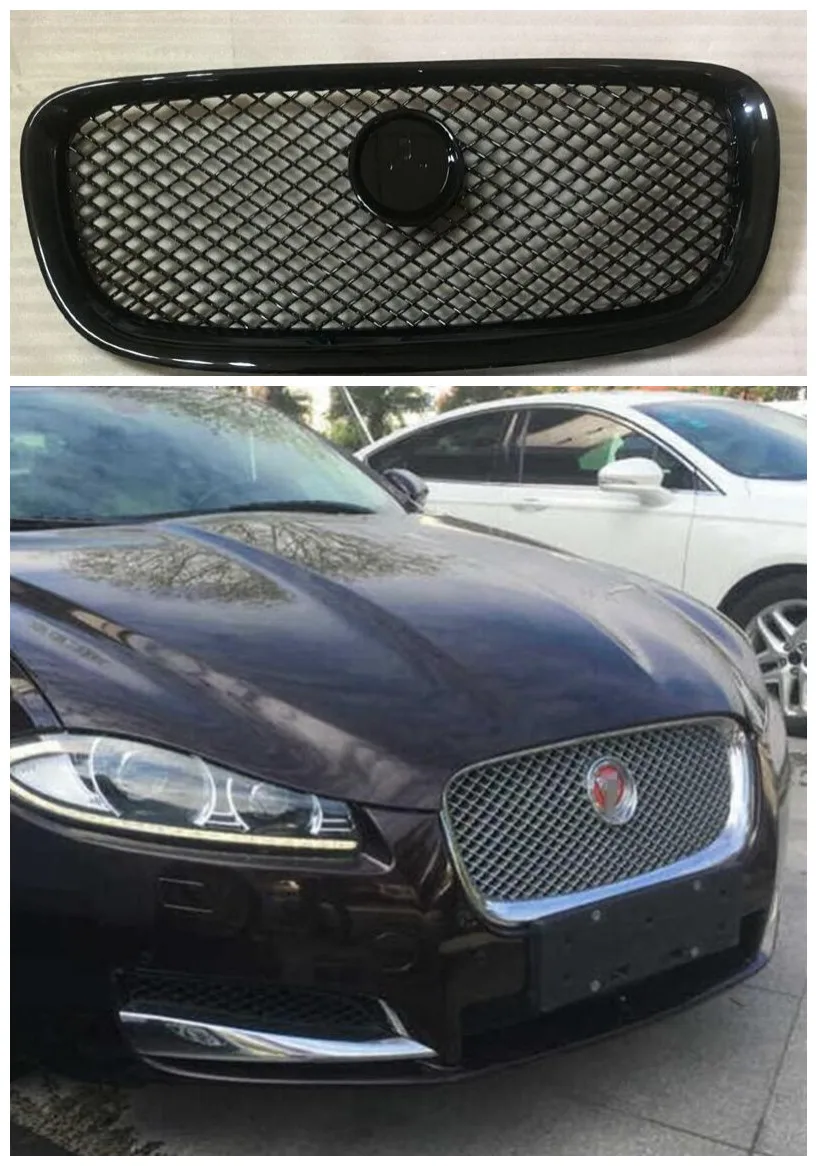 High quality Car Carbon fiber Mesh Grille Trim Racing Grills Fits For Jaguar xf XF 2008 2009 2010 2012 2013 2014 2015 2016 2017 |