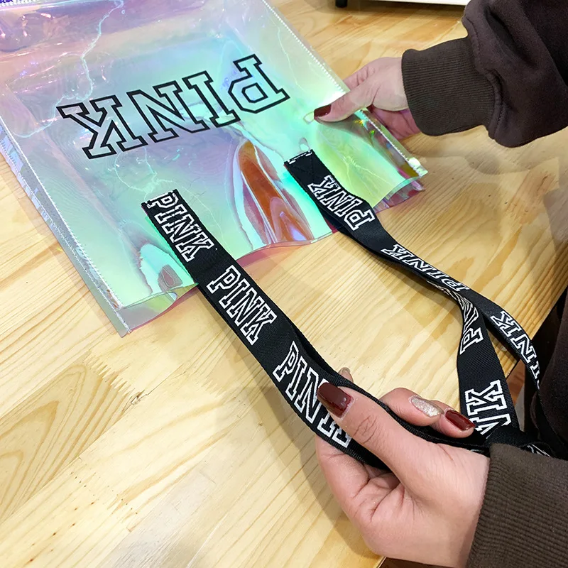 Holographic Tote Bag Designer Casual Shoulder Bags for Women PVC Waterproof Handbags for Women