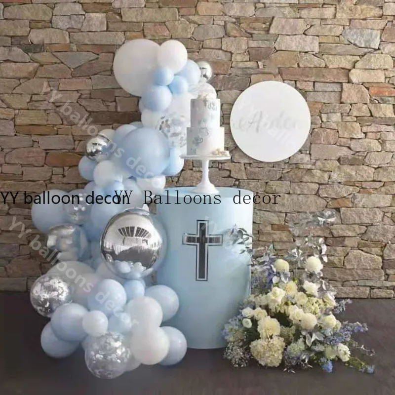 70 шт. конфетти Серебряный Beaumode DIY белый синий шар 1 арочный Комплект Baby Shower