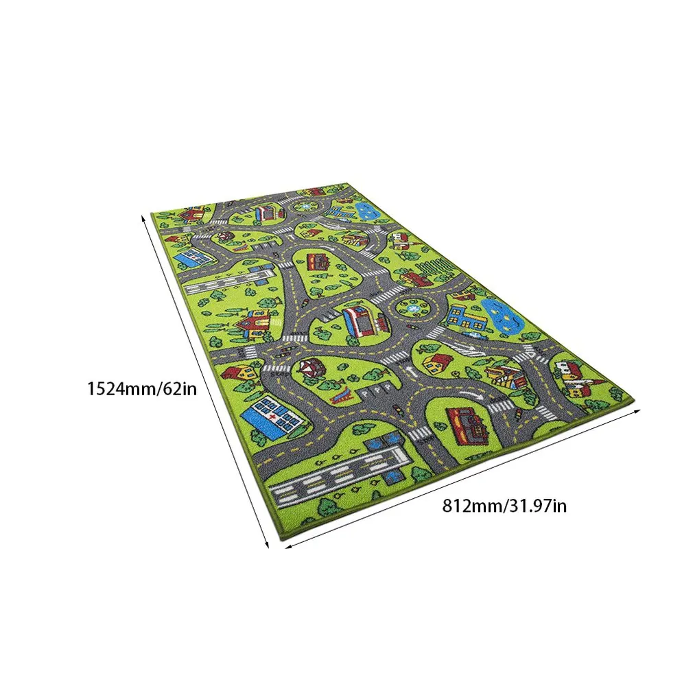 

150*80CM Large Valve Traffic Play Mat Soft Cotton Safety Kids Car Playmat Buidings Educational Toy Mats Gift For Toddlers Baby
