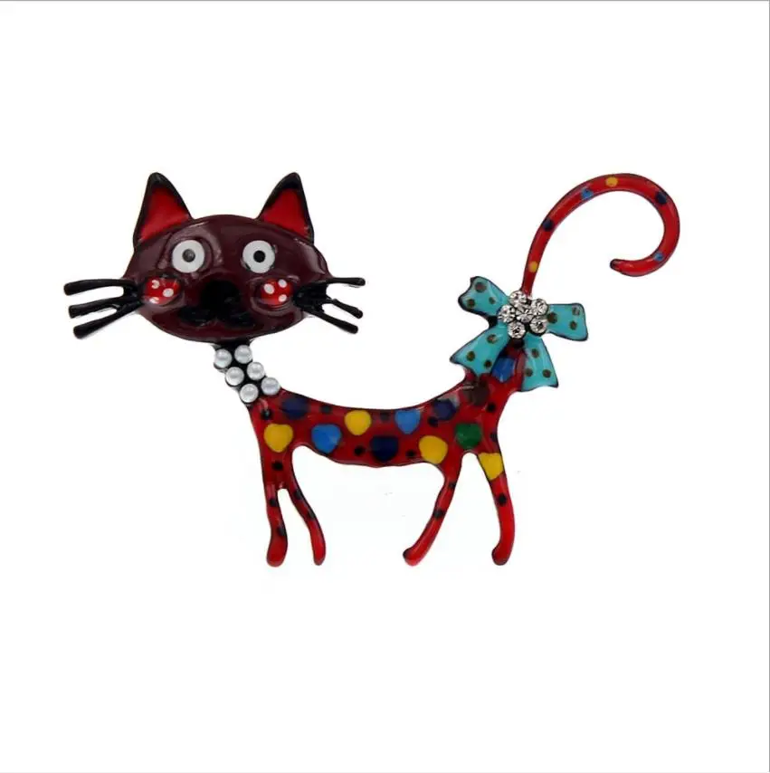 2022 fasahion Lovely Cat Brooches 2-color Enamel Pet Animal Party Casual Brooch Pins For Women Men Gifts | Украшения и аксессуары
