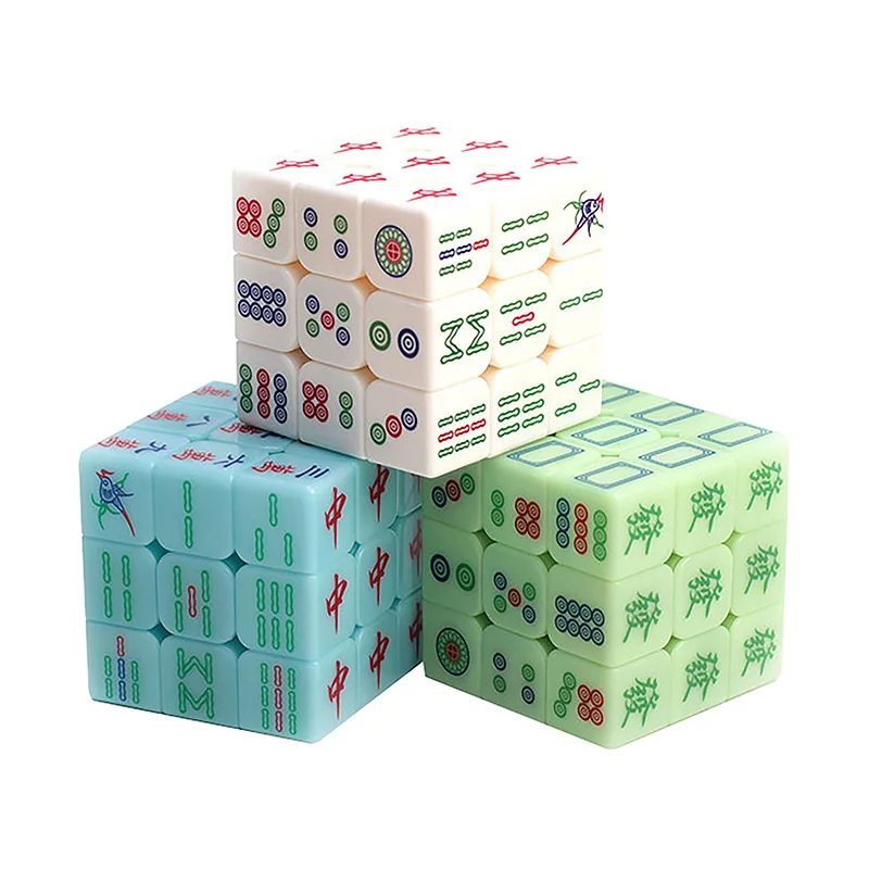 

3x3x3 Mahjong Speed Magic Cubes Puzzle Magico Educational Transparent Luminous Cube Educational Toys For Kids Adult Digital Cube