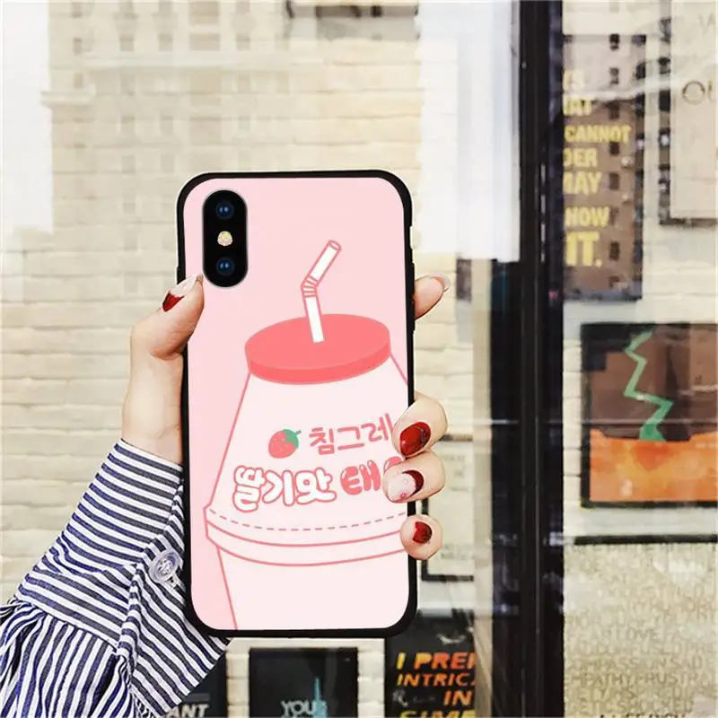 

Strawberry Banana Milk Drink Phone Case for iPhone 11 12 pro MINI XS MAX 8 7 6 6S Plus X 5S SE 2020 XR