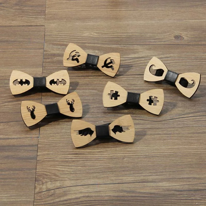 

Mens Bow Tie Accessory Wedding Party Christmas Gifts Bamboo Wood Bowtie Neck Wear for Men Women cravat deer