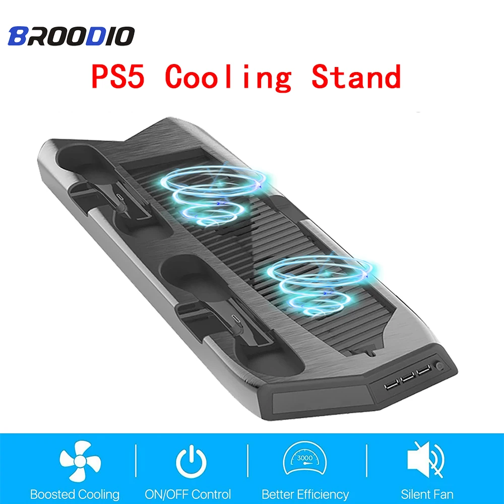 

With Cooling Fans PS5 Cooling Stand For PS5/PS5 Digital Edition Charger USB Ports For Playstation5 Charging Station Control Base