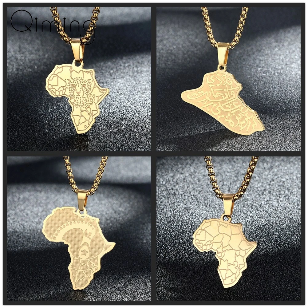Карта Африки со стандартным ожерельем карты африканской страны с тигровым лицом