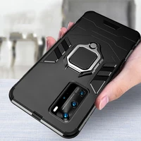 ring cases for huawei p40 pro p30 lite p20 p smart z magnetic car phone holder cover tpupc bumper case