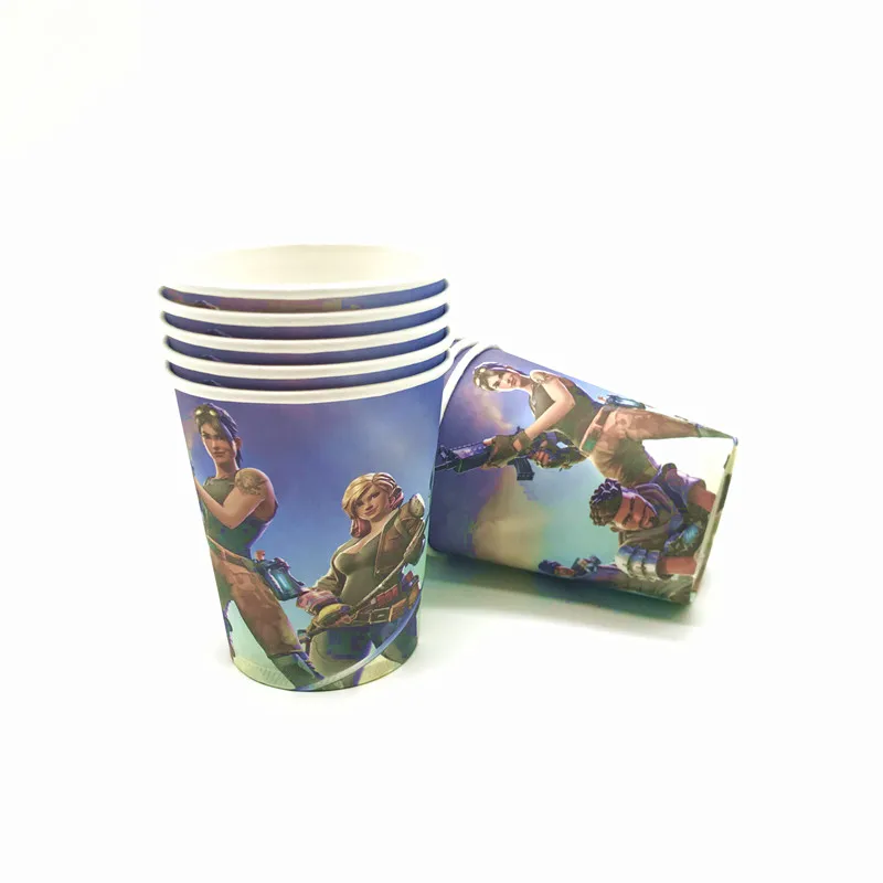 Cups-10PCS 24 шт./лот, популярная игра, ночь в крепостях, топпер для кексов, детские украшения на день рождения, вечерние украшения для детской вечеринки - Цвет: Cups-10PCS