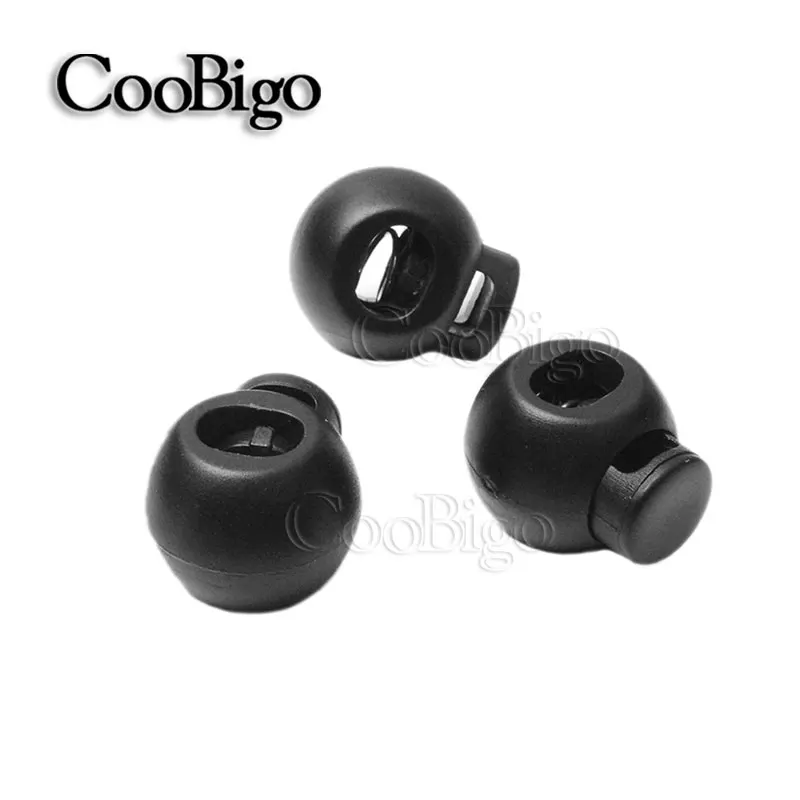 Black 20 шт пластиковые цветные круглые Пружинные стопорные фиксаторы для спортивной одежды, обуви, веревки, детали для рукоделия - Цвет: Black