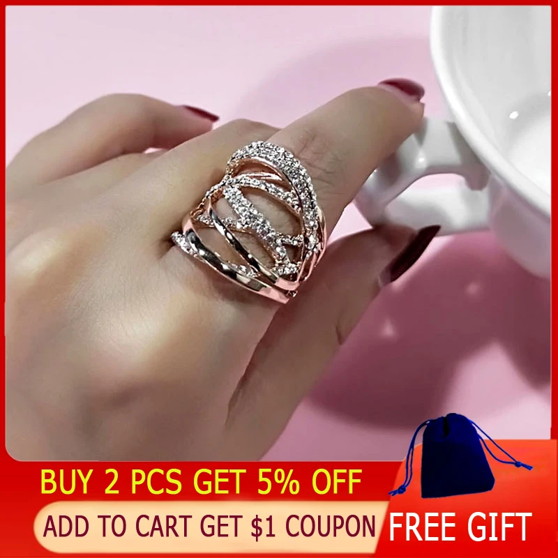 SINLEERY модные многокруговые витые широкие кольца розового золота серебряного