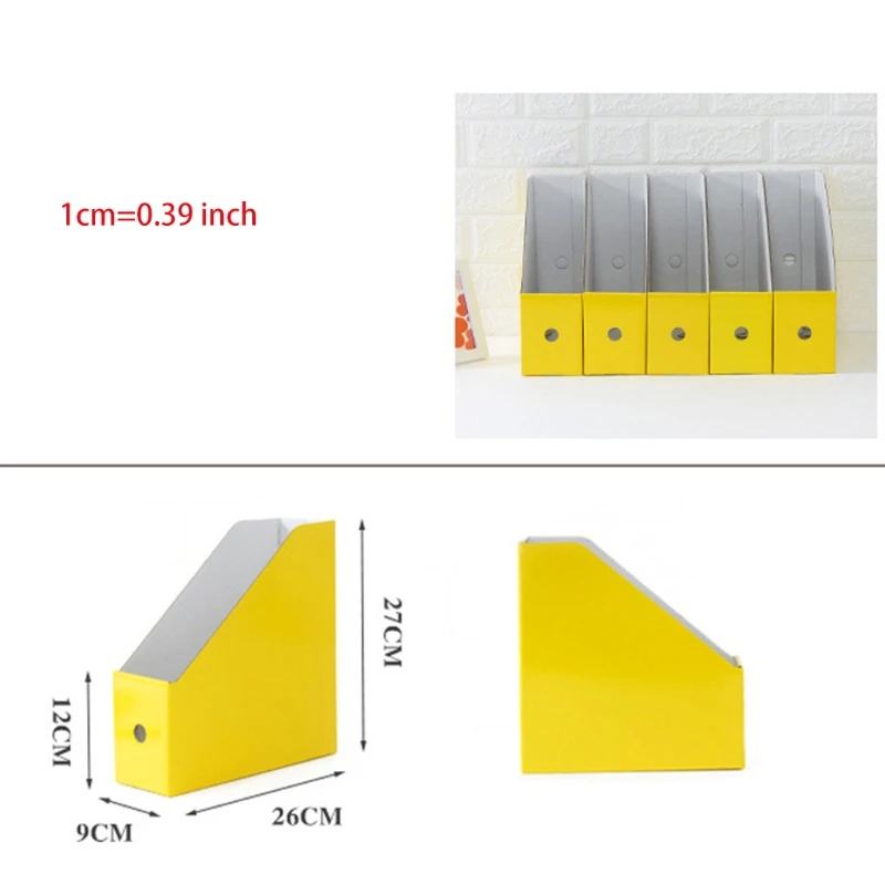 

5pcs Paper Cardboard File Magazine Holder Colorful Desk Storage Organizer Document Stand Rack for Home Office Supplies