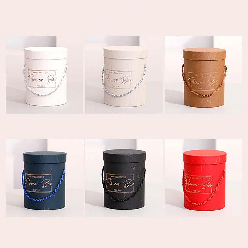 1 шт. портативная Круглая Подарочная бумажная коробка в виде конуса для цветов с