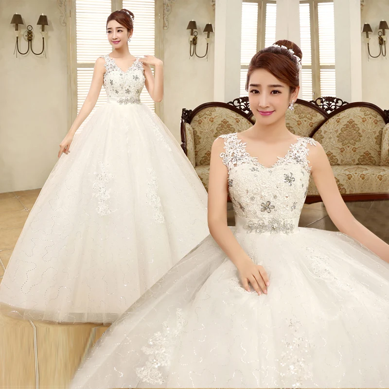Свадебное платье для невесты новинка большие размеры V-образный вырез высокая