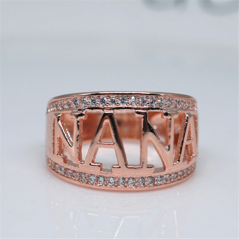 Горячая распродажа рождественских подарков Nana бабушка кольца белого и розового