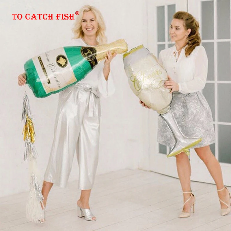 Вечерние бокал для шампанского брак Фольга воздушный шар Happy Wedding большой Размеры