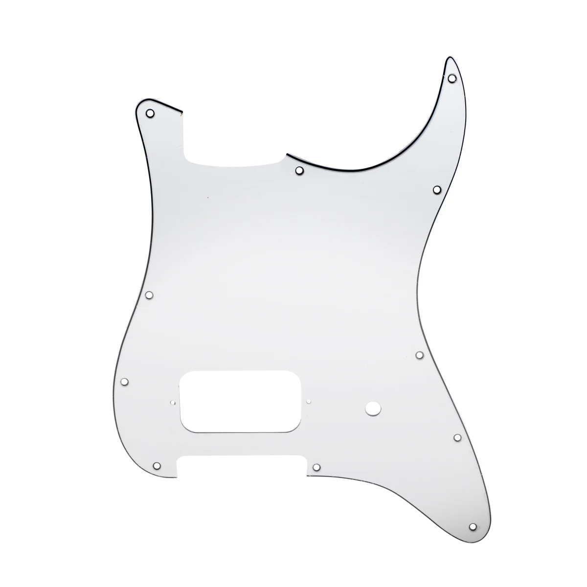 

Musiclily Pro 11 Holes Single Uncovered Humbucker and Pot Slot Pickguard For USA/Mexico Fender Tom Delonge Strat, 3ply White