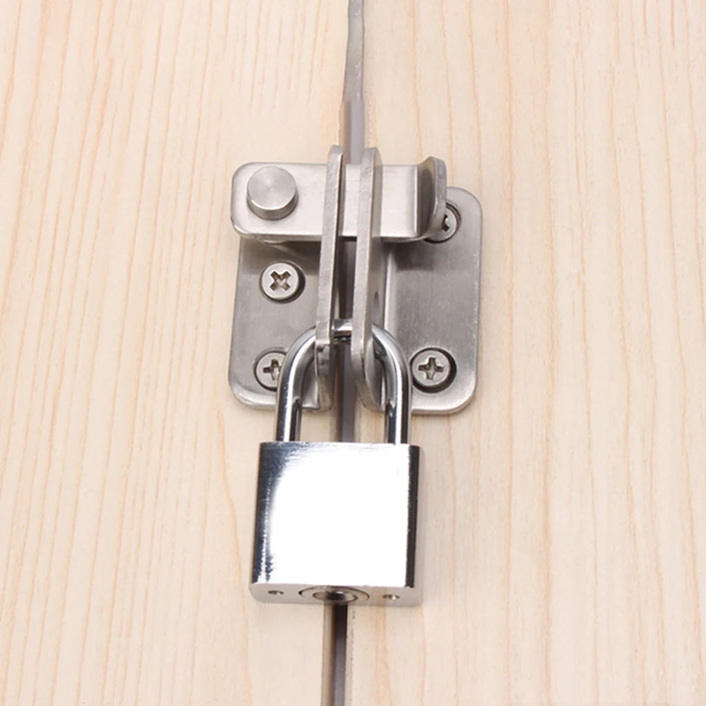 

Stainless Steel Safety Door Lock Protection Door Latch Lock Buckle Anti-Theft Thickening Bolt Lock Left Right Open Home Hardware