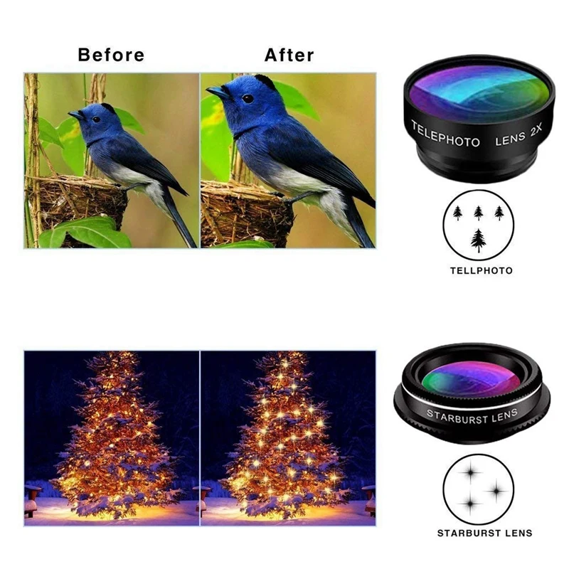 Телефон объектив камеры 9 в 1 телефон Комплект для Iphone X Xs Max 8 7 Plus samsung S10 S10E S9 S8 |