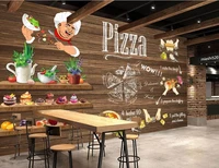custom wall mural hand painted pizza dining 3d photo wallpaper fast food restaurant bar hotel wall 3d wallpaper