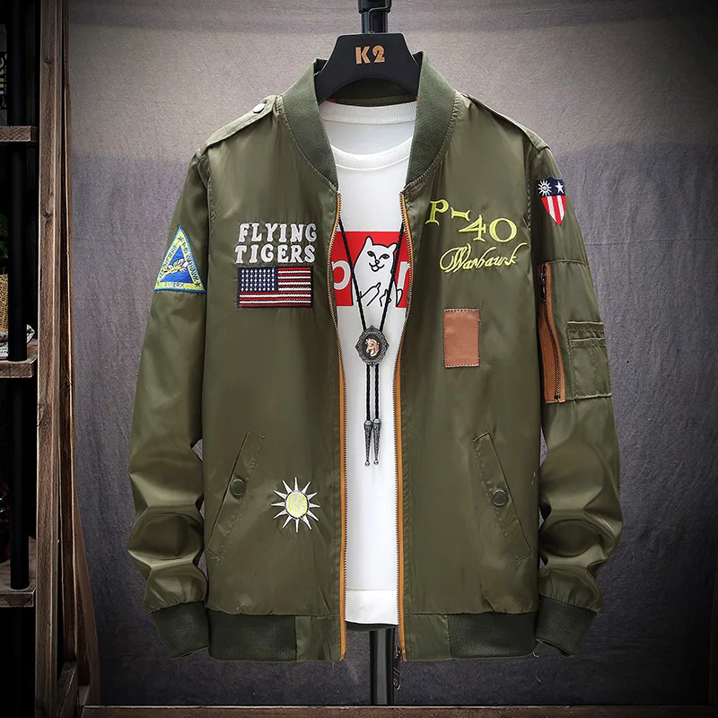 MA 1Military байкерская куртка мужская Осенняя мода Slim Fit пилот детская верхняя одежда