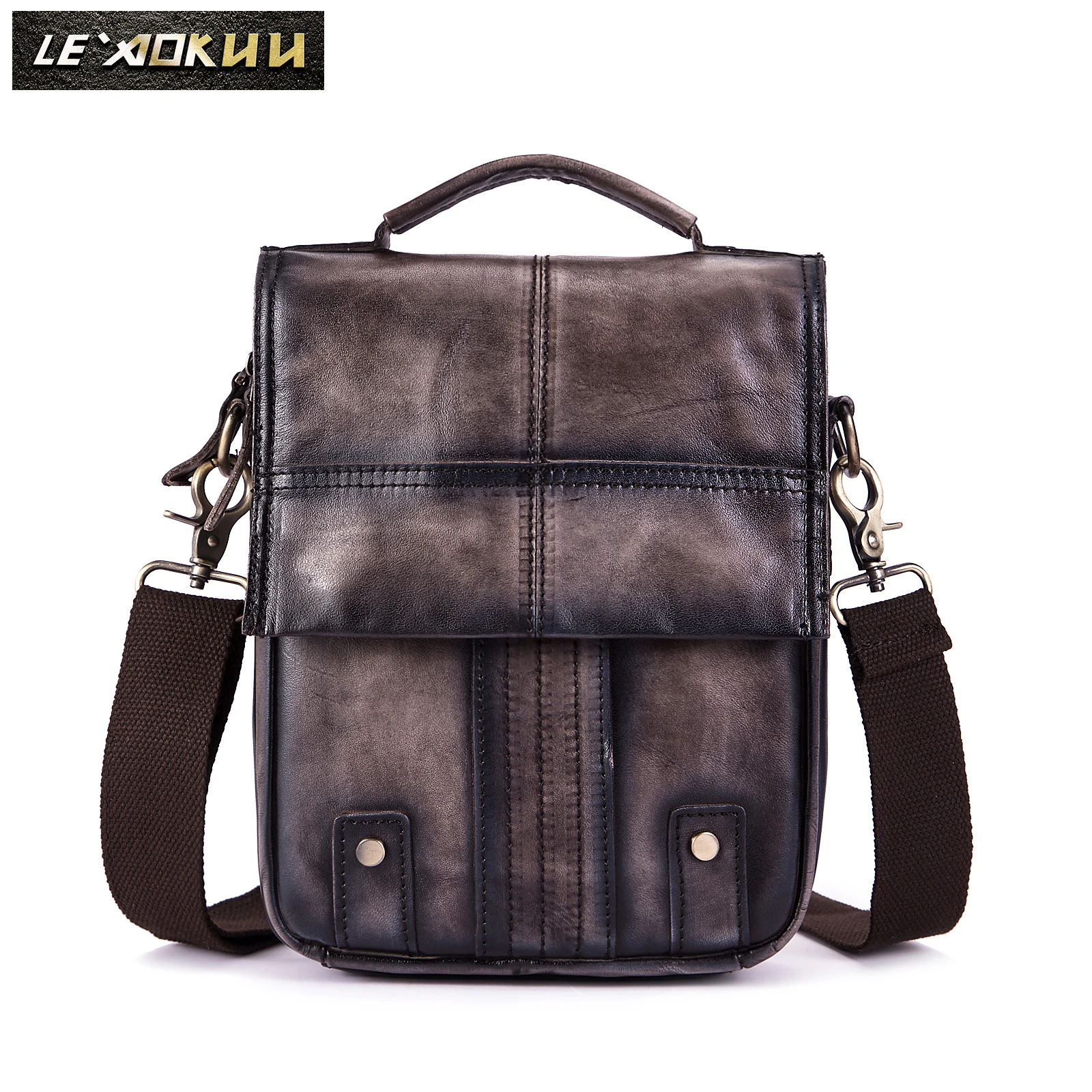 Оригинальная кожаная мужская модная повседневная сумка-мессенджер Mochila, дизайнерская сумка через плечо, сумка для планшета, мужская сумка 152-dc