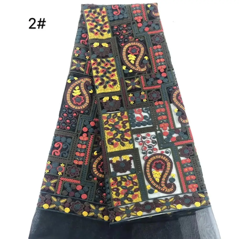 Высококачественная французская сетчатая кружевная ткань вышитая Тюлевая для