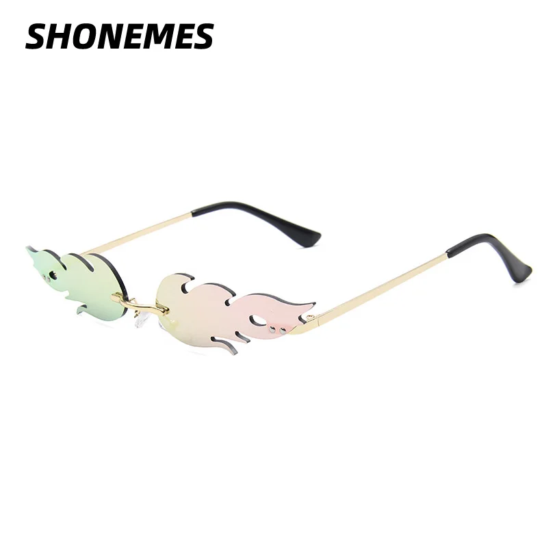 

Fashion Flame Shape Sunglasses Small Frame Narrow Women's Shades Outdoor Colorful Mirror Ladies Sun Glasses for Female