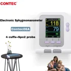 Цифровой цветной ЖК-монитор артериального давления, программный анализ, датчик SPO2 + 4 манжеты (взрослые, дети, педиатрические, новорожденные манжеты)