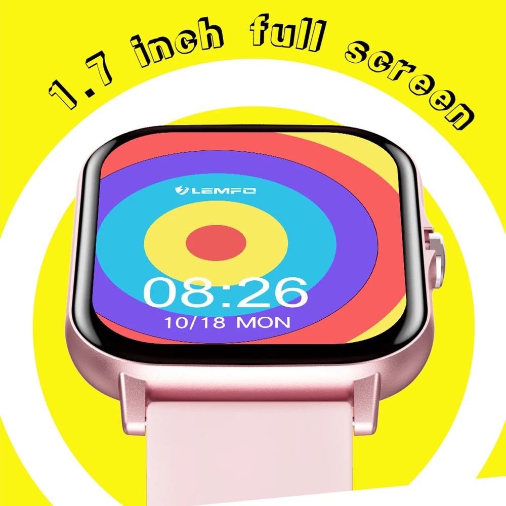 lemfo lf27 smart watch man 1 7 inch full hd screen smartwatch heart rate blood pressure monitor for men women android free global shipping