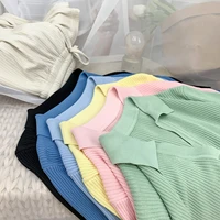 summer 2021 womens korean half open polo collar short knitted sweater casual fashion daily office short sleeve top t shirt
