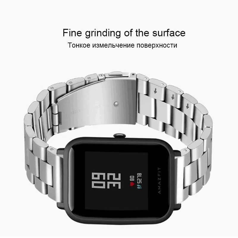 Ремешок JANSIN из нержавеющей стали для Xiaomi Huami Amazfit Bip BIT PACE Lite Youth/samsung galaxy watch 42 мм