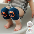 Новинка 2021, весенне-летние сетчатые Нескользящие Детские наколенники для ползания, вязаные носки, Детские наколенники с рисунками из мультфильмов