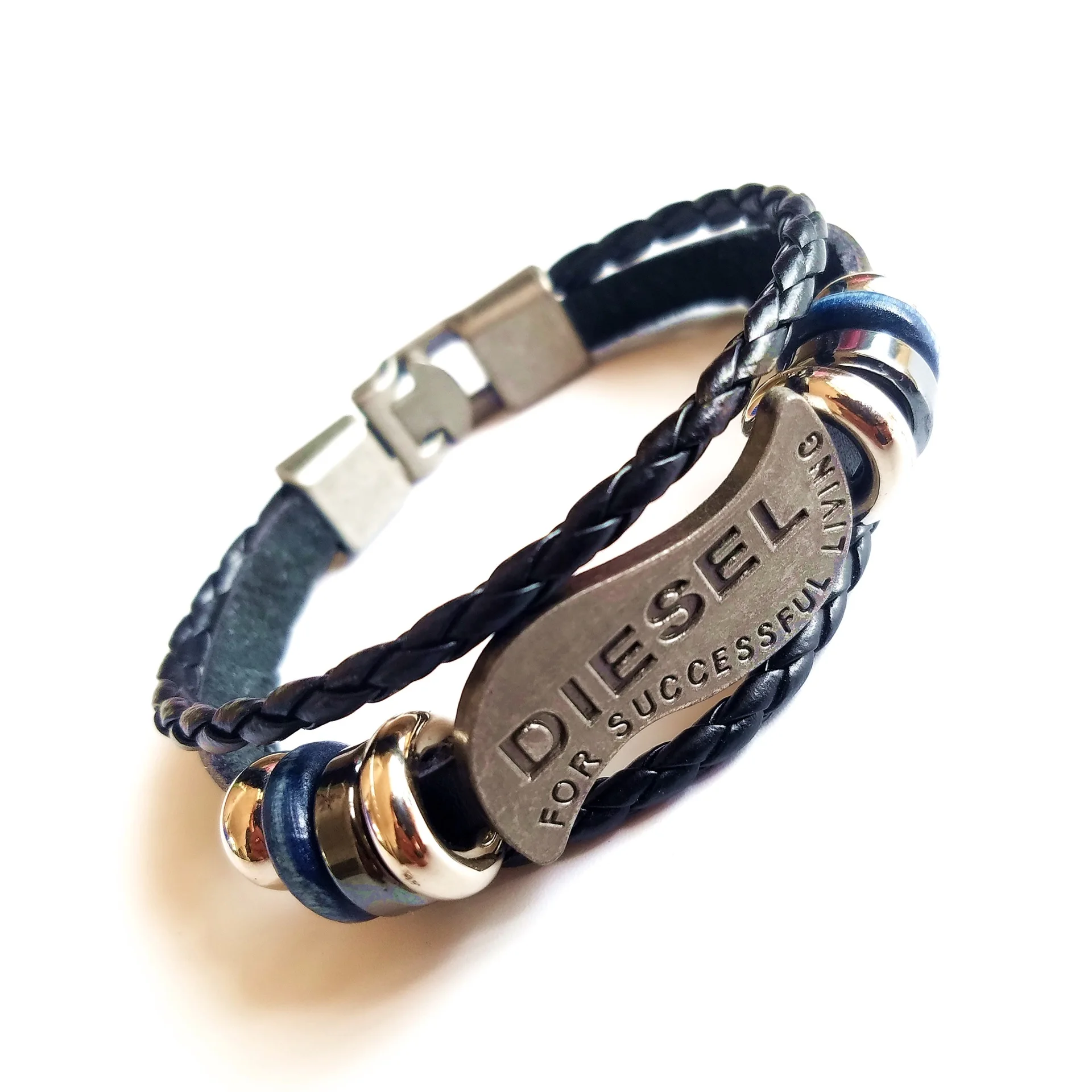 Винтажные повседневные плетеные кожаные браслеты из бисера многослойные