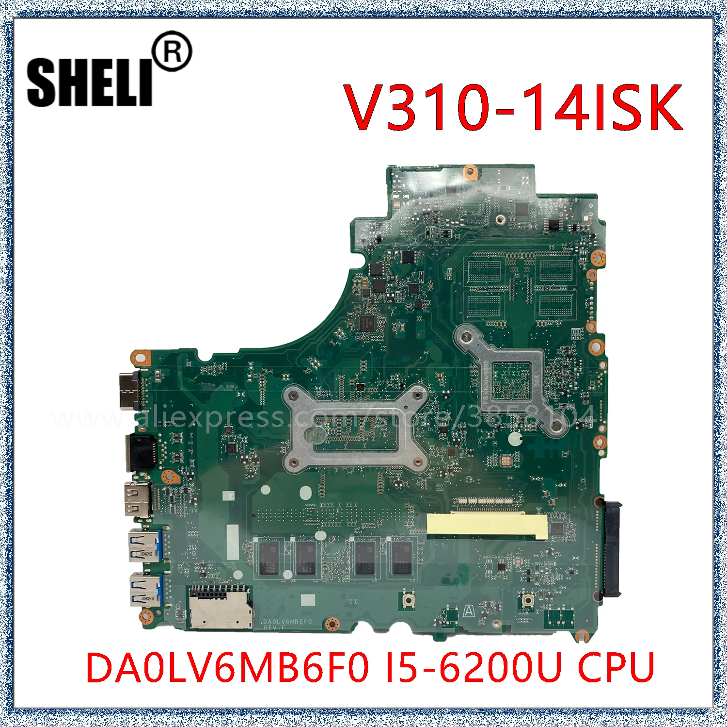 SHELI для ноутбука Lenovo V310-14ISK V310-14IKB материнская плата портативного компьютера с I5