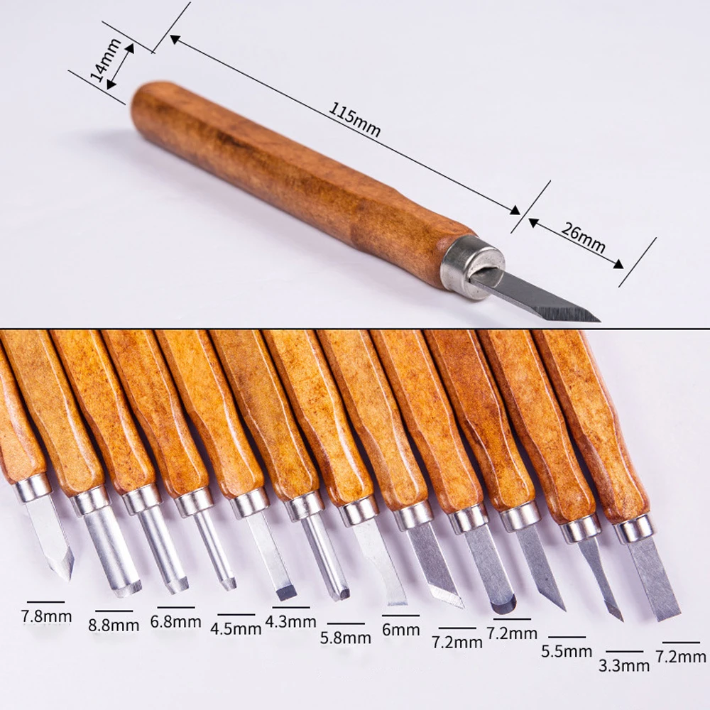 

12pcs DIY Woodcut Cutter Sculpture Wood Carving Tools Woodworking Hobby Arts Crafts Cutters Carving Tool Set