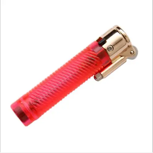 Оригинальная цилиндрическая прозрачная зажигалка с открытым огнем маленькая