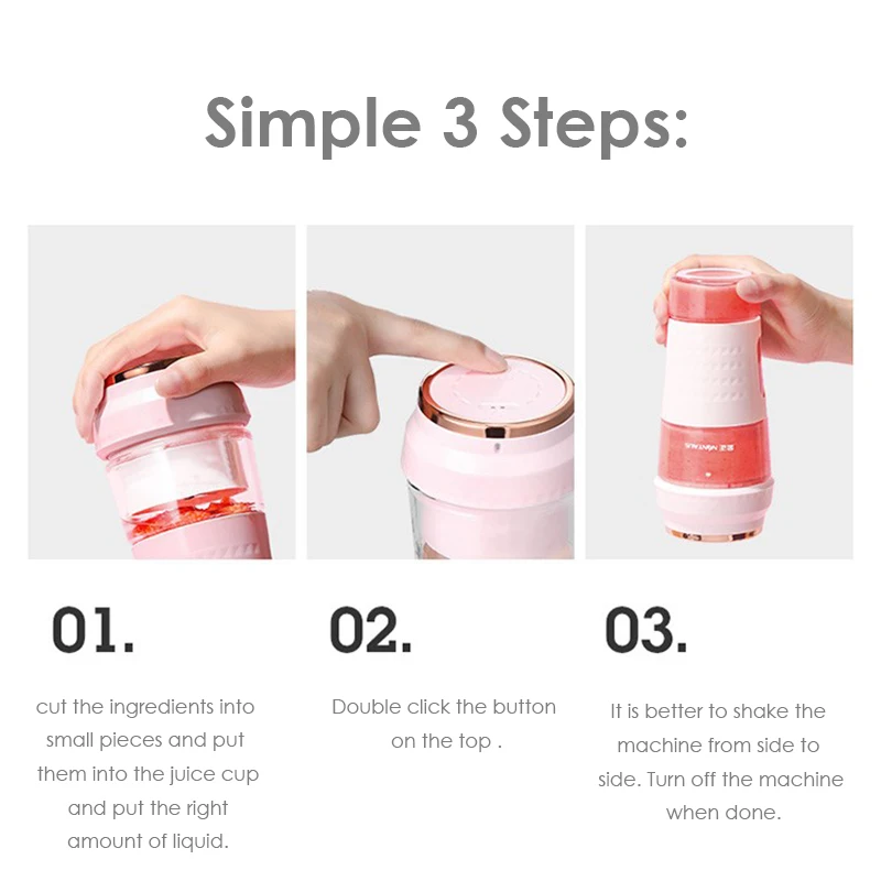 300 мл новая перезаряжаемая соковыжималка чашка бутылка для воды мини портативная