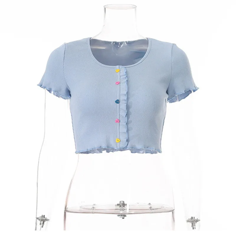 

European and American women's 2021 summer new ins sexy navel exposed T-shirt women's trend with the same solid color top N076