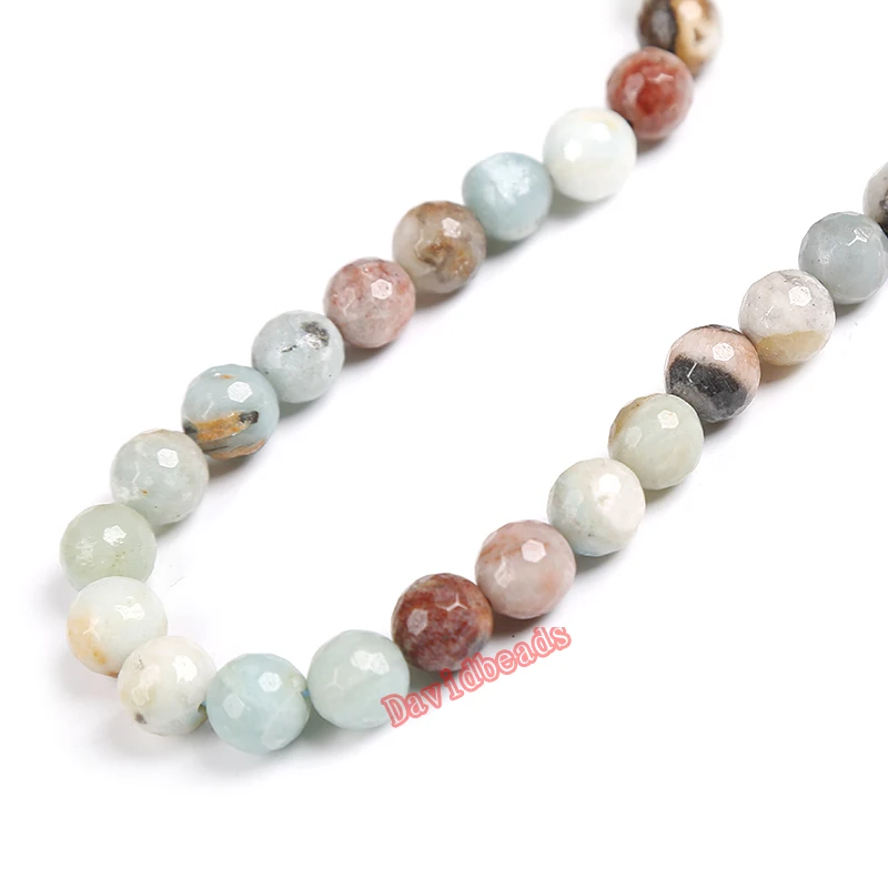Бусины из натурального амазонита граненые круглые 16 дюймов 4 6 8 10 12 мм | Украшения