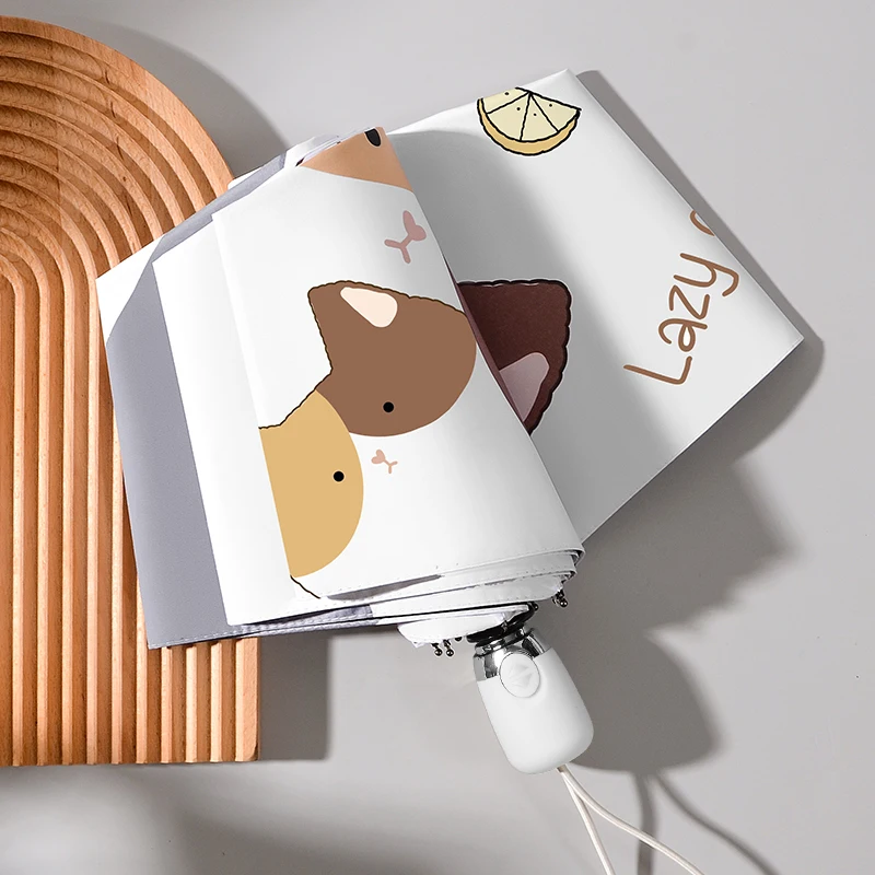 Ветрозащитный Портативный мини зонт 3/5 складной мультяшный зонтик от дождя для