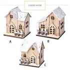 Рождественский подарок на коттедж, Рождественское украшение, светодиодный деревянный домик, светящаяся хижина на батарейках, праздничное украшение