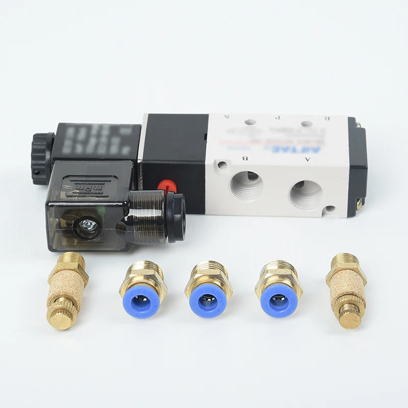 

4V210-08 Solenoid Valve DC 24V 2 Position Male Connectors Control Mufflers